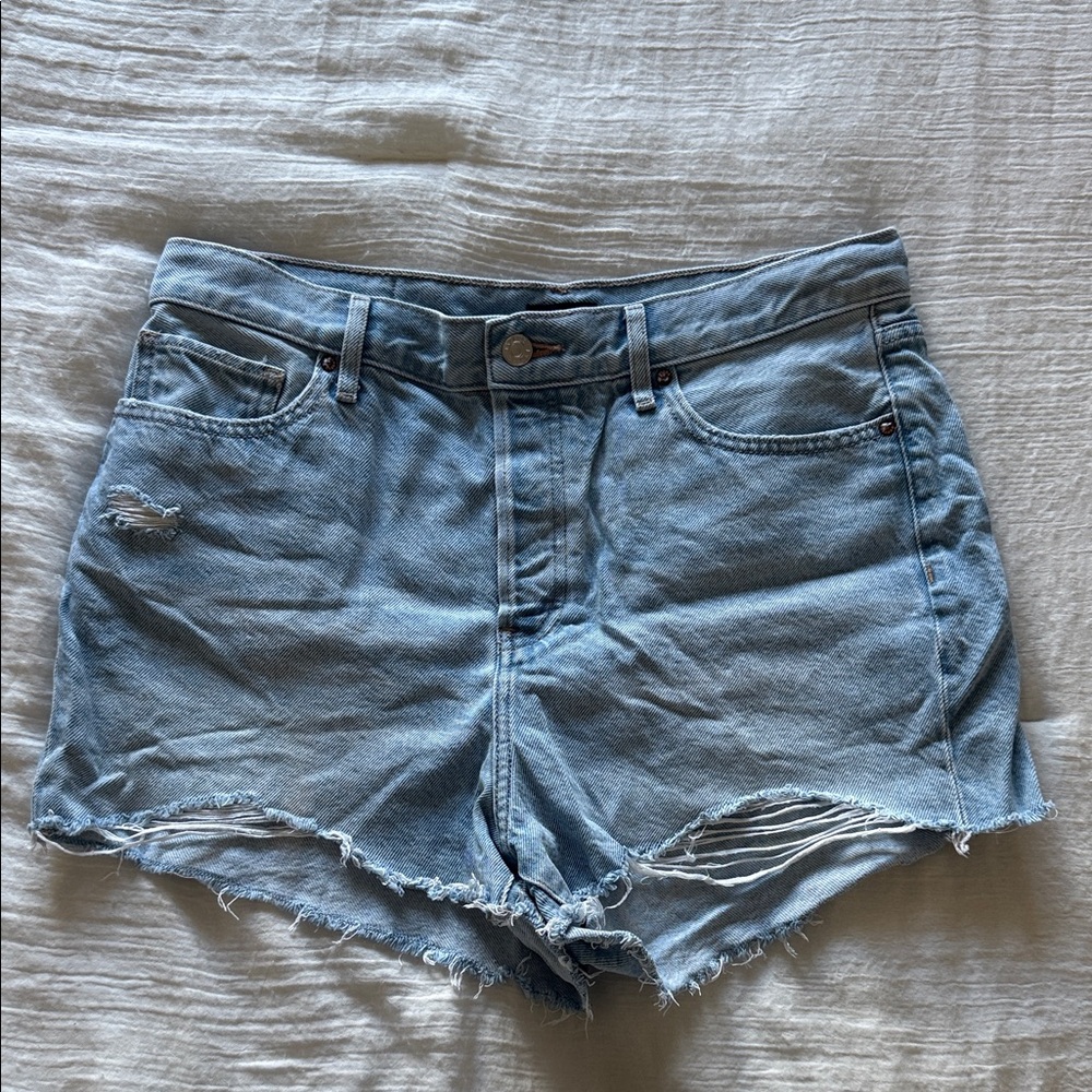 Express Light Blue Jean Shorts